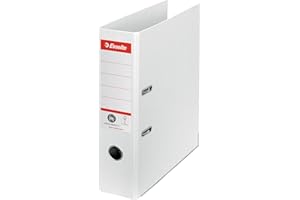 Esselte, Segregator z Opatentowanym Mechanizmem No.1, A4, Neutralny pod Względem Emisji CO2, Wykonany w 100% z Materiału Pochodzącego z Recyklingu, Grzbiet 75 mm, Kolor Biały, 627570