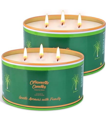 Bougies Parfumées Citronnelle Atmosphera - Lot De 10, 480g - Anti-Moustiques, Décoration