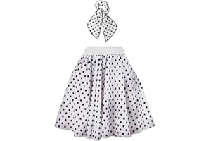 I LOVE FANCY DRESS Falda Polka con Puntos Estilo 1950S Disponible EN DIVERSAS Colores con Bufanda Equal Disponible para NIÑAS Y Mujeres