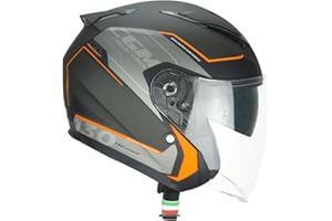 CGM Casco jet, 130A DAYTONA APACHE, Grigio Arancione opaco, XL (61-62cm)