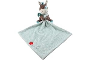 Inchant Baby Taggy Security Blanket, Plush Stuffed Animals Security Blanket for Boy Girl,Comforter Blanket for Toddler, Plushy Security Blankie Toy, Soft Baby Sleep Toy【Donkey】