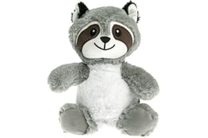 Pelucho - Bouillotte Peluche Raton Laveur - Bien-Être, Chaleur et Douceur - Micro-Ondable - Grains de Blé et Fleurs de Lavande - Fabriquée en France