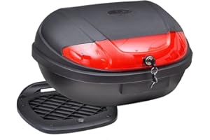 Festnight Maleta para Motos con Capacidad para 2 Cascos 72L - Color de Negro Material de Polipropileno, 59x43x31 cm