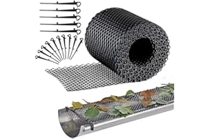 WUYUE HUA Protection de gouttière en plastique, 18 cm x 8 m, protection robuste en maille pour gouttières, filtre à feuilles, (18 cm x 8 m)