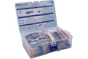 MOGAOPI Electronic Component Kit & Total 1390 Pcs, LED Diodes, Metal Film Resistors, Electrolytic Capacitor Package, Common Diodes, Ceramic Capacitors, Common Transistor Assortment Box