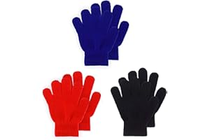 SRICAM 3 Pairs Kid's Winter Magic Gloves, Toddler Gloves Children's Winter Knitted Stretchy Gloves Christmas Gifts for 3~10 Years Old Kids