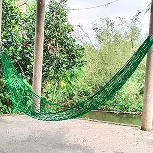 CRM TRADERS Handcrafted Nylon Rope Hammock Swing Hanging Net Mesh Sleeping Bed for Garden Outdoor
