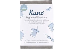 ‎KUNO Kuno Hygienespüler Silbertuch für die Waschmaschine – Antibakterielles Silberionen-Tuch gegen Schweißgeruch – Alternative zu Hygienespüler & Desinfektionswaschmittel – Bis zu 150 Anwendungen (1)