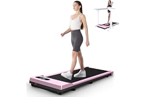 HomeFitnessCode Under Desk Treadmill, 2.5HP Portable Walking Pad Motorized Electric Treadmills for Home with LED Display & Remote, Adjustable Speed, No Assembly