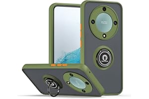 COMAKU Funda para Honor Magic5 Lite 5G/Magic 5 Lite, Anti-Scratch Carcasa con 360 Soporte Hard PC y Silicona TPU Bumper Antigolpes Case para Honor Magic5 Lite 5G/Magic 5 Lite - Ejército Verde