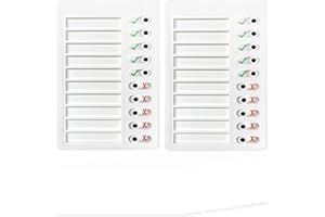 CLDURHGE 2 Pezzi Lista di Controllo, Memo Plastic Board Chart, Reusable Checklist, Daily to Do List Notepad con pulsante scorrevole, Rimovibile, Riutilizzabile, con 10 Fogli Bianchi