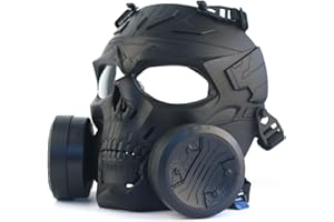 JEIMAI Maschera Airsoft cranio Full Face BBs Paintball Protezione Gear Maschera Tattica per Sparare CS Gioco Cosplay Halloween con Doppio Turbo Fan