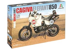 Italeri 4643Cagiva Elephant 850 Paris-Dakar 1987, scala 1:9, plastic model kit, modello in plastica da montare, modellismo, multicolore