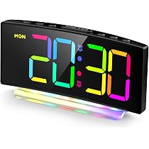 Horloge Murale Radio-pilotée Avec Thermomètre - Grand écran, Réveil Double Alarme, Affichage Date Et Humidité - Design Sobre - 6