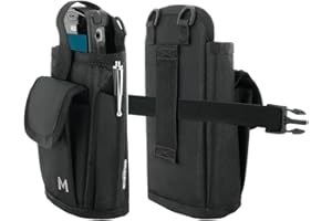 ‎MOBILIS Mobilis Holster Mobile Computer/Scannertasche mit Gürtel und Tasche - Größe M (Max. Gerätegröße 10 x 16 x 3,5 cm), Schwarz