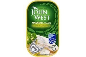 John West Mackerel Fillets in Sunflower Oil (125g) - Pack of 6
