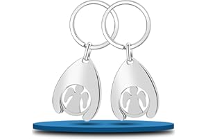 ACIELANNA Einkaufswagenchip Schutzengel Schlüsselanhänger, 2 Stück Abnehmbarer Einkaufschip aus Metall, Einkaufswagen-Token für Supermarkt-Einkaufswagen(Engel)