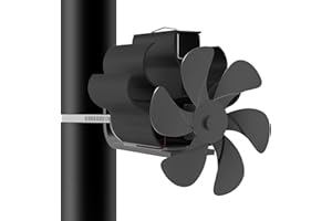 KOPBTBOY Ventilatore per Stufa a Legna,Ventola per Stufa a Legna con 6 Pale per Bruciatore di Tronchi/Stufa/Camino/Accelerare la dissipazione del calore (Pipeline sospese)