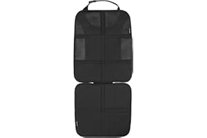 Maxi-Cosi Protector De Asiento Trasero, Accesorio De Silla De Coche Adelante Y Atrás, Protege El Interior De Cuero Y Tela, Antideslizante, Instalación Rápida, Tamaño Grande, Compatible ISOFIX, Negro