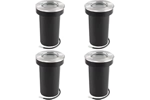 URing orientable Spot Exterieur encastrable au sol pour GU10, IP67 étanche LED Spot Terrasse Extérieur Spot de sol rond et praticable pour l’extérieur, 230V lampe de sol ronde pour Pelouse, Cour