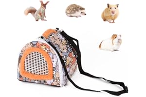 ESENLONG Sac de Transport pour Petits Animaux, Sac à Main Bandoulière Démontable Lavable Pliable pour Chat Chaton Petit Chien Lapin Animal de Compagnie Homologué Avion, 18 * 18 * 15 cm