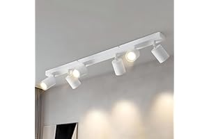 Lichtmaler Lampa Sufitowa Nowoczesna Biała - Sufitowy Reflektor LED Obrotowy GU10 - Sufitowa Scienna Spot 6 Płomień do Kuchni Sypialni Salonu, bez Zarówek