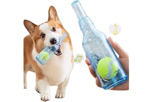 Speedy Panther Interactive Bottle Dog Toys, Squeaky Teething Chew Toys for Small Medium Dogs, Puppy Toys for Boredom, Pet Birthday Present with Tennis Ball