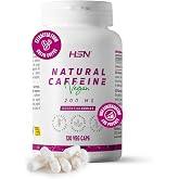 HSN Natural Caffeine 200mg - 120 Vegetable Capsules | Immediate effect. Helps maintain and improve alertness and concentratio