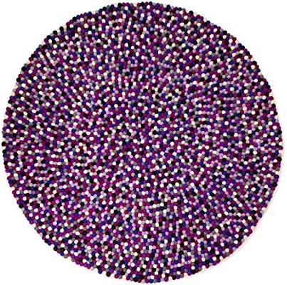 Manna - Round:Royal Purple Round Carpet 90cm to 300cm Luxury Look and Feel (300cm / 9' 10'')