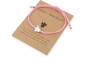 COYUN 1 Pcs Bracciale con Angelo Custode per Ragazze con Corda Intrecciata Regolabile, Regalo per Battesimo, Comunione o Qualsiasi Altro Occasione