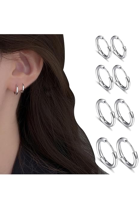 Orecchini Piercing All'orecchio 4mm In Acciaio Albania - Foto 9