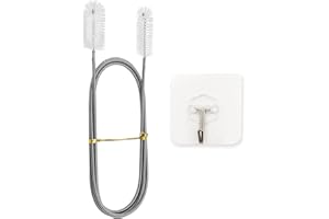 SUBTAVIK Flexible Schlauch-Reinigungsbürste, Edelstahl-Kühlschrankreiniger, Kühlschrank-Abflussloch-Reinigungswerkzeug, Abflussrohr-Reinigungsbürste mit klebrigem Haken für Küchenkühlschrank-Abflussrohr (weiß)