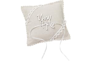 ‎MISS LOVELY Miss Lovely Ringkissen Hochzeit & Standesamt You + ME mit Spitze Traukissen für Ehe-Ringe in Leinen-Optik mit Satin-Schleife Hochzeitsdekoration Accessoires & Zubehör (Natur & Creme)