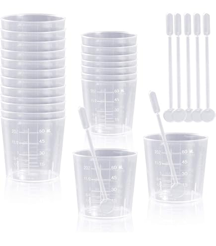 Bicchieri Di Plastica Per Miscelazione Resina Epossidica - 100 Pezzi Da 40ml, Con Beccuccio - Foto 13