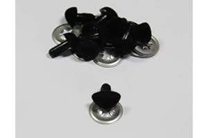 celloexpress FLOCK Black Cat/Triangle Noses 15mm Metal Backs - Teddy Bear & Soft Toy Making Detailed Noses - Pack of 10