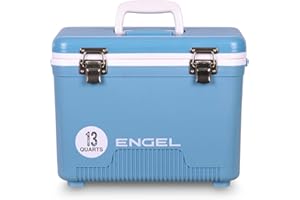 ENGEL Cooler Box 12.3 L - Leak-Proof, Air Tight, Drybox Cooler for Camping, Fishing, Hiking,Picnic - Mini Ice Boxes Large Enough for 15 Cans, 38 x 25.4 x 28.5 CM Small Cool Box for Drinks and Food