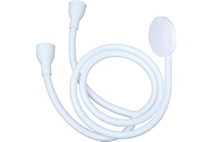 Blue Canyon Vector Double Tap Shower Spray| Bathroom Accessory| Premium Shower Attachment for Bath taps| Push-on-Fitting| Suitable for Round & Oval Taps| Shower Head for Bathroom| ~1.5 Meters| (White)