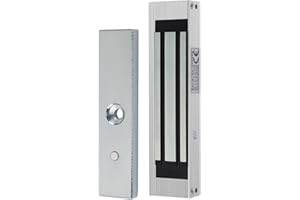 AOAMZ Imperméable Serrure électrique magnétique 180 kg 350 lbs verrous électromagnétiques DC 12V pour système de contrôle d'accès, Contrôleur hôte, Serrures d'accès, Mode NC, Surface Brossée