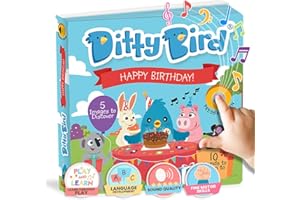 Livres musicaux Ditty Bird pour Tout-Petits de 1 à 3 Ans. Livre sensoriel interactif en Carton pour crèche. Sonore et Robuste, idéal pour Les Jours spéciaux.