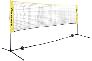 SONGMICS 3 m Badminton Net, Volleyball Net, Adjustable Poles Height, Portable Set for Tennis