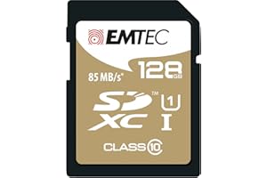 Emtec SDXC 128 GB Class10 Gold + 128 GB SDXC klasa 10 karta pamięci (128 GB, SDXC, klasa 10, 85 MB/s, czarny, brązowy)