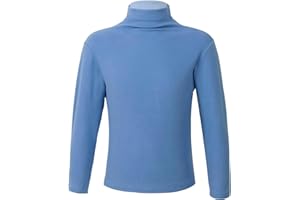 Runhomal Haut Thermique Enfant Fille Garçon Col Roulé sous-Vêtement Thermique sous-Pull à Manches Longues Maillot de Corps Sport Jogging Respirant Hiver 1-12 Ans
