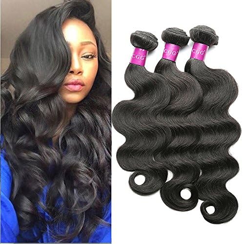 CGG Malaysian Human Hair 3 Bundles Peruvian Virgin Hair Body Wave 10A Unprocessed Human Hair Weave Bundles Extension(16" 18" 20")