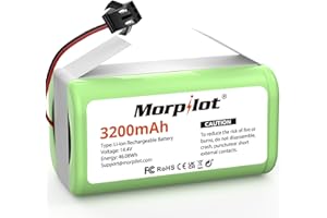 morpilot Ersatzakku für eufy RoboVac, 3200mAh Li-ion 14.6V Kompatibel mit G10 G20 G30 G35 G40 Hybrid, RoboVac 11 11S 11S MAX 15C 15T 25C 25C Max 30 30C 30 Max 35C, Tesvor X500 Akku
