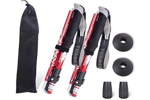 ThreeH 2-pack vandringsstavar hopfällbar promenadkäpp lätt vikbar justerbar promenadstång för vandring camping resestavar för män kvinnor