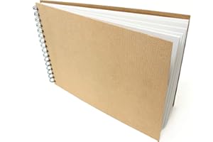 Artway Enviro - Carnet de croquis A4 à reliure spirale - Paysage - 70 côtés/35 pages de papier cartouche 170gsm recyclé - Carnet de croquis 100% recyclé, Blanc.