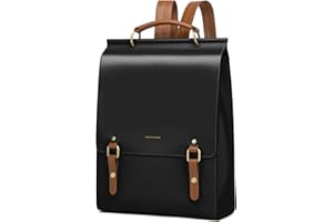 CNOLES Cnolés Business Backpack Women's Leather Elegant Daypack Waterproof Women's Backpack Handbags Backpacks for Women Anti-Theft Leather Backpack Women's Laptop City Backpack, Black-2476, Casual