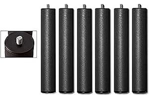 Duérmete Online - Juego de 6 Patas de 27 cm, para somier y base tapizada, cilíndricas roscadas, color Gris