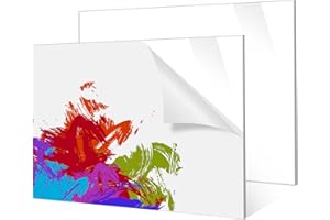 HOTACE 2 Pack 42 x 29 cm Clear Acrylic Sheet Plexiglass 2mm Thick - Clear Perspex A3 Acrylic Sheets Transparent Panel with Protective for Sign, Painting, DIY Cutting Display Stand, Picture Frame, Decoration