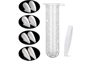 HOUSN 4 Pairs vampire Teeth,Vampire Fangs with 1 Tube Solid Adhesive,Vampire Fangs Kit 4 Sizes,Fake Teeth for Adults,Vampire Teeth for Kids for Cosplay Party Props Halloween Party Fangs - 13/15/17/19 mm
